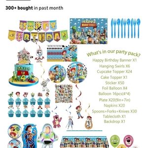 Toy Story Birthday Party Supplies Set - Blue and Green